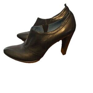 Biala Italian Leather High‎ Heel Booties Women's Shoes Black Size 10 Soft